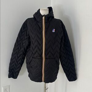 K.Way Marten Light Hooded Thermo Black Jacket Size XL